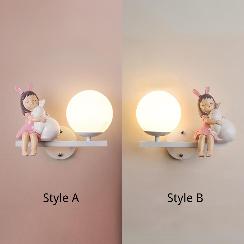 Daribos Modern Metal/Glass Wall lamp, White & Pink