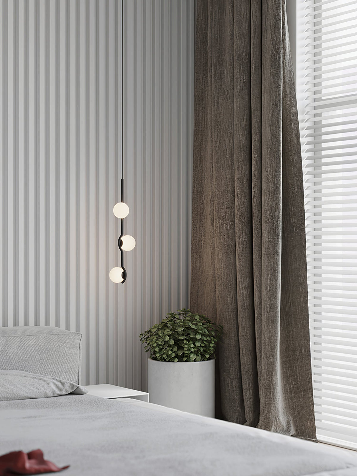 Elvian Chandelier White Globe Brass Minimalist