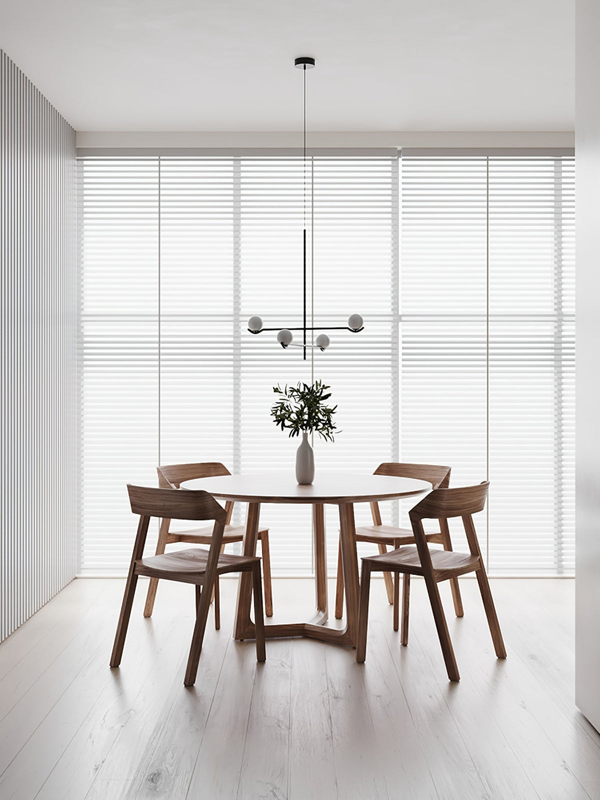 Elvian Chandelier White Globe Brass Minimalist