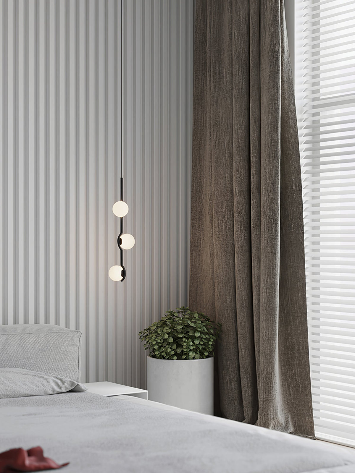 Elvian Chandelier White Globe Brass Minimalist