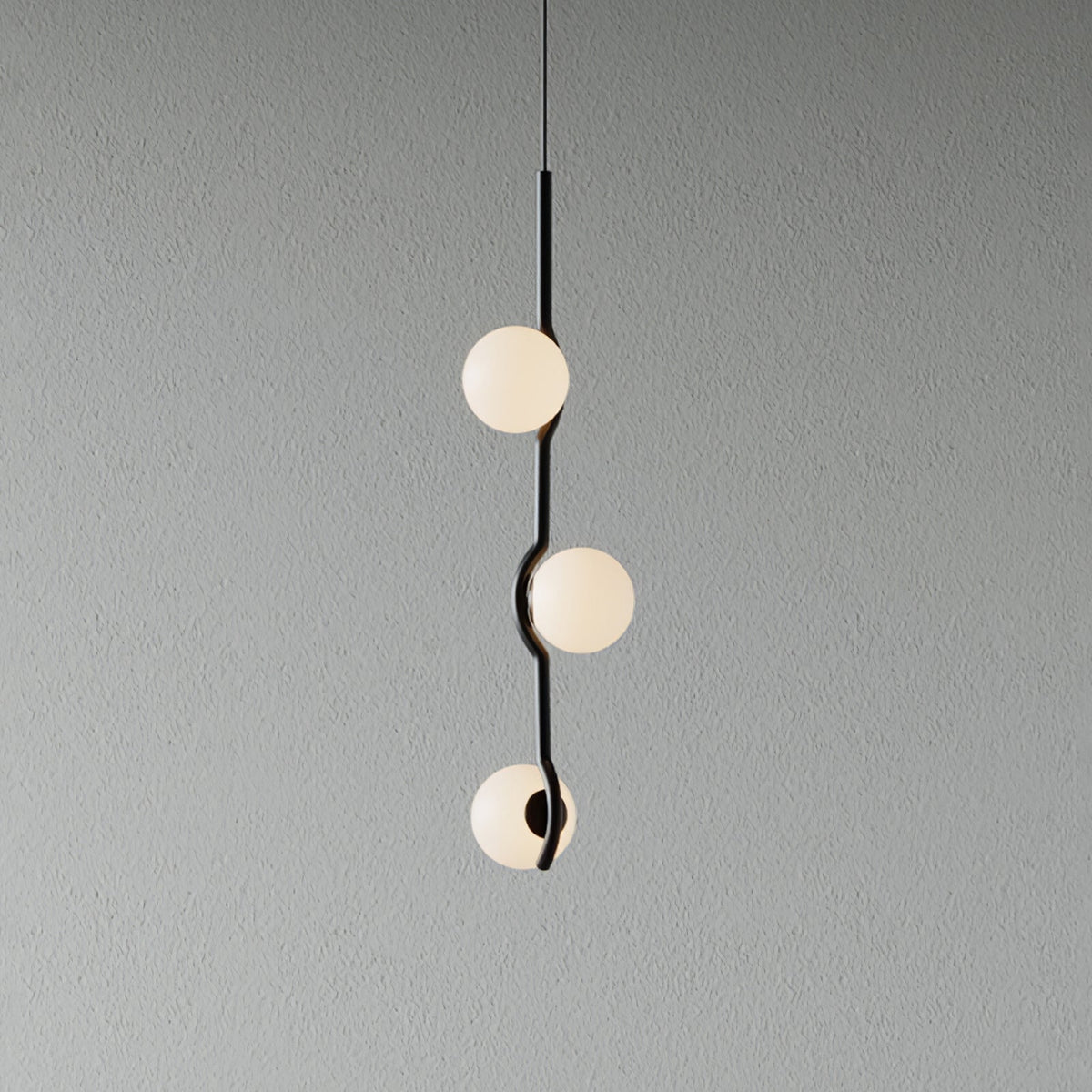 Elvian Chandelier White Globe Brass Minimalist