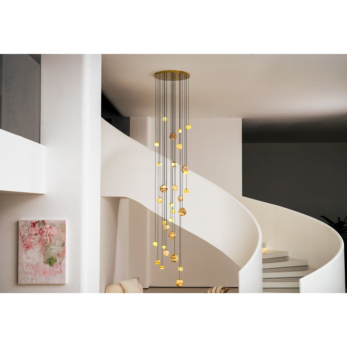 Sultana Chandelier Alabaster Cluster Orb Cascade