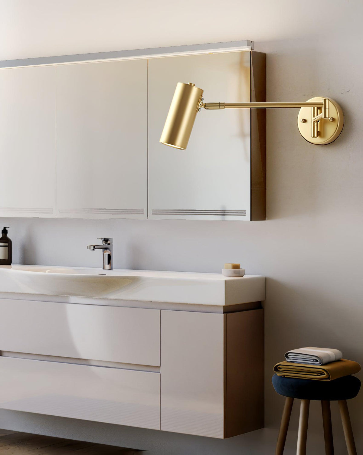 Auraelle Wall Sconce Brass Swing Arm Adjustable
