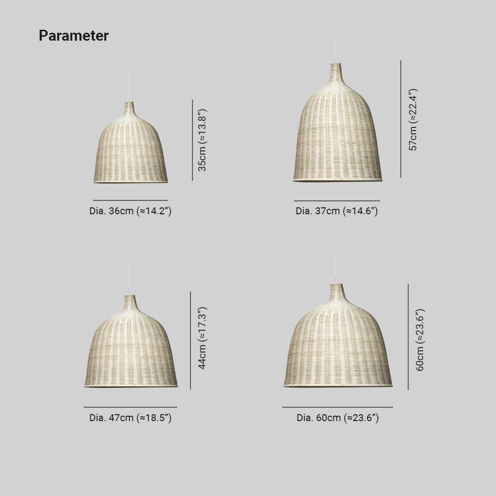 Piripot Modern Rattan Pendant Light Over Dining Table/Bedroom