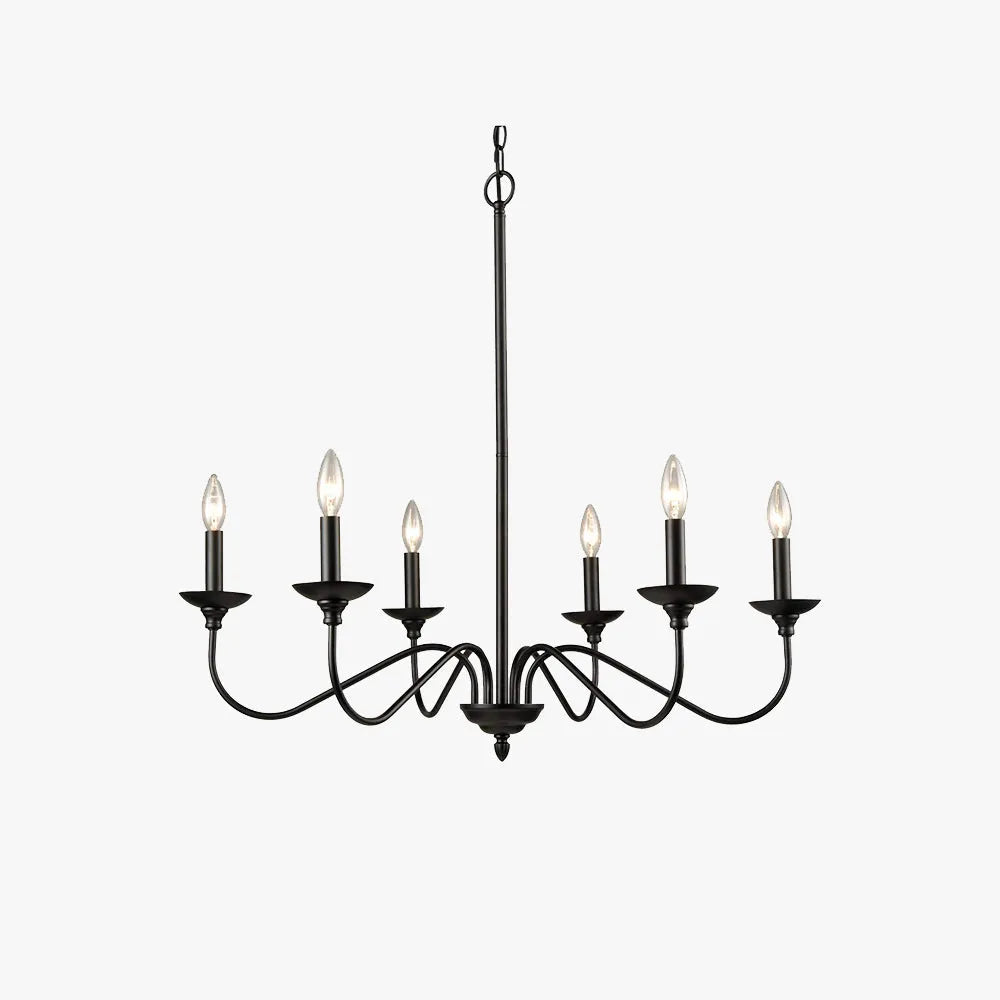 Nibutum Modern LED Chandelier Black Metal Bedroom Living Room