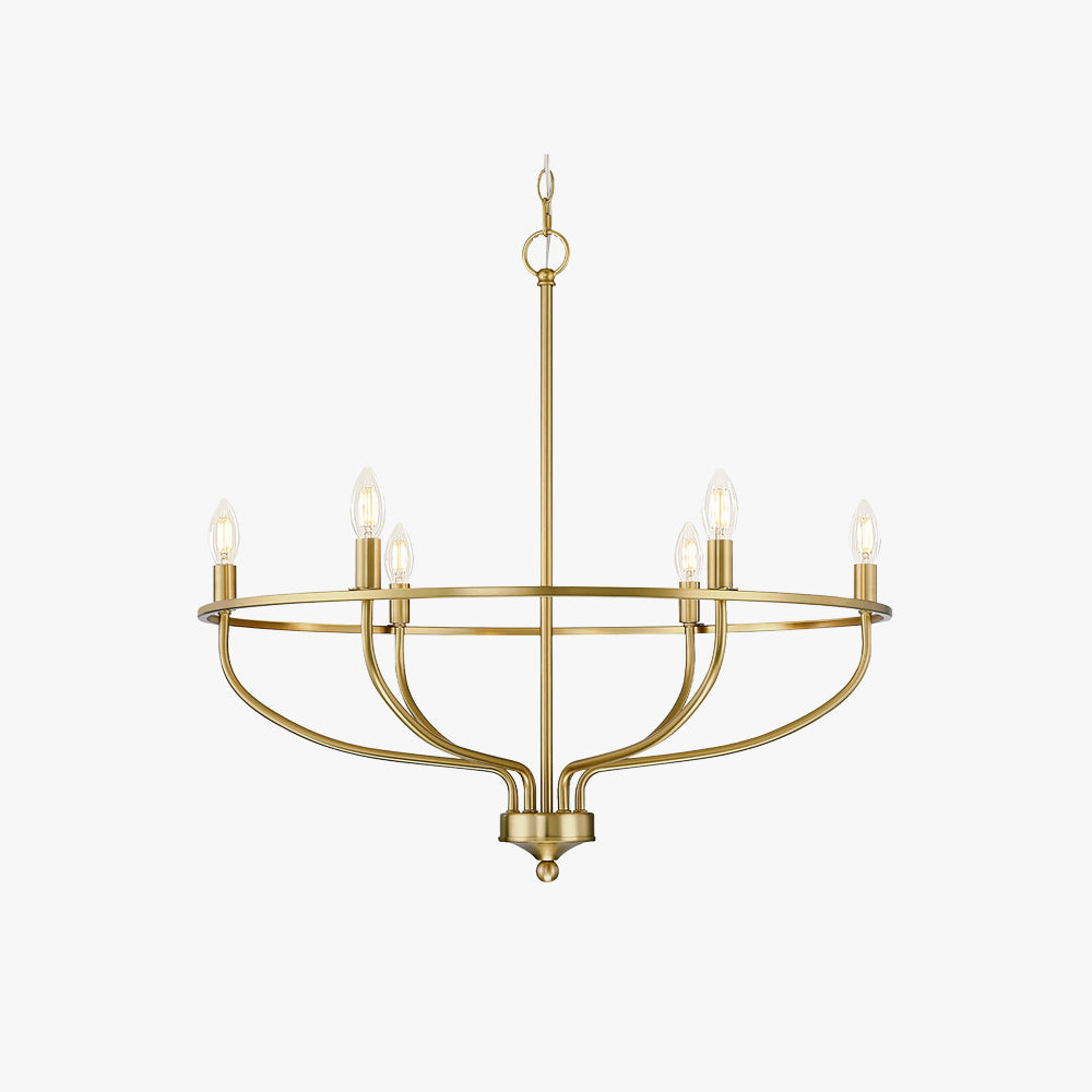 Zusedad Industrial Metal Candle Chandelier Black/Champagne Living Room/Bedroom