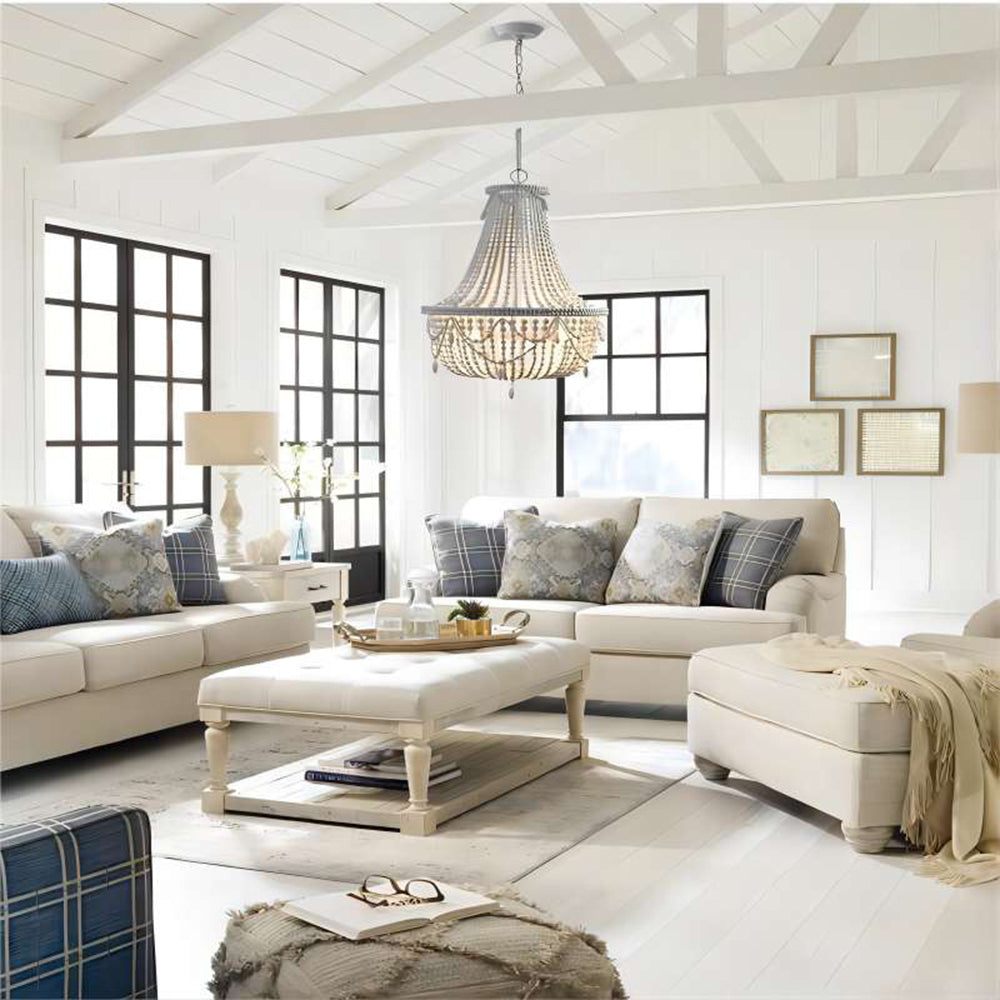 Kimoved Retro Luxury Atmosphere Metal/Wood Pendant Light, Old White