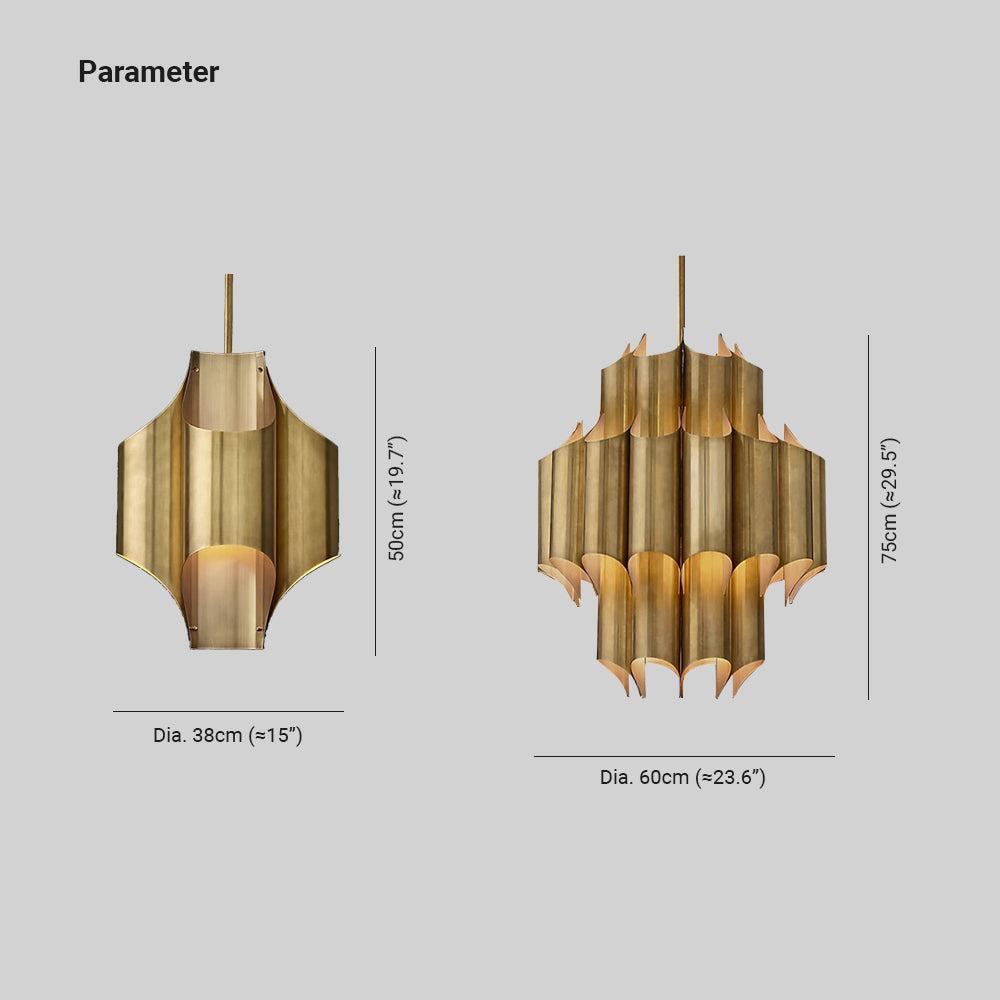 Lagakun Simple Retro Creative Chandelier Brass Metal Bedroom