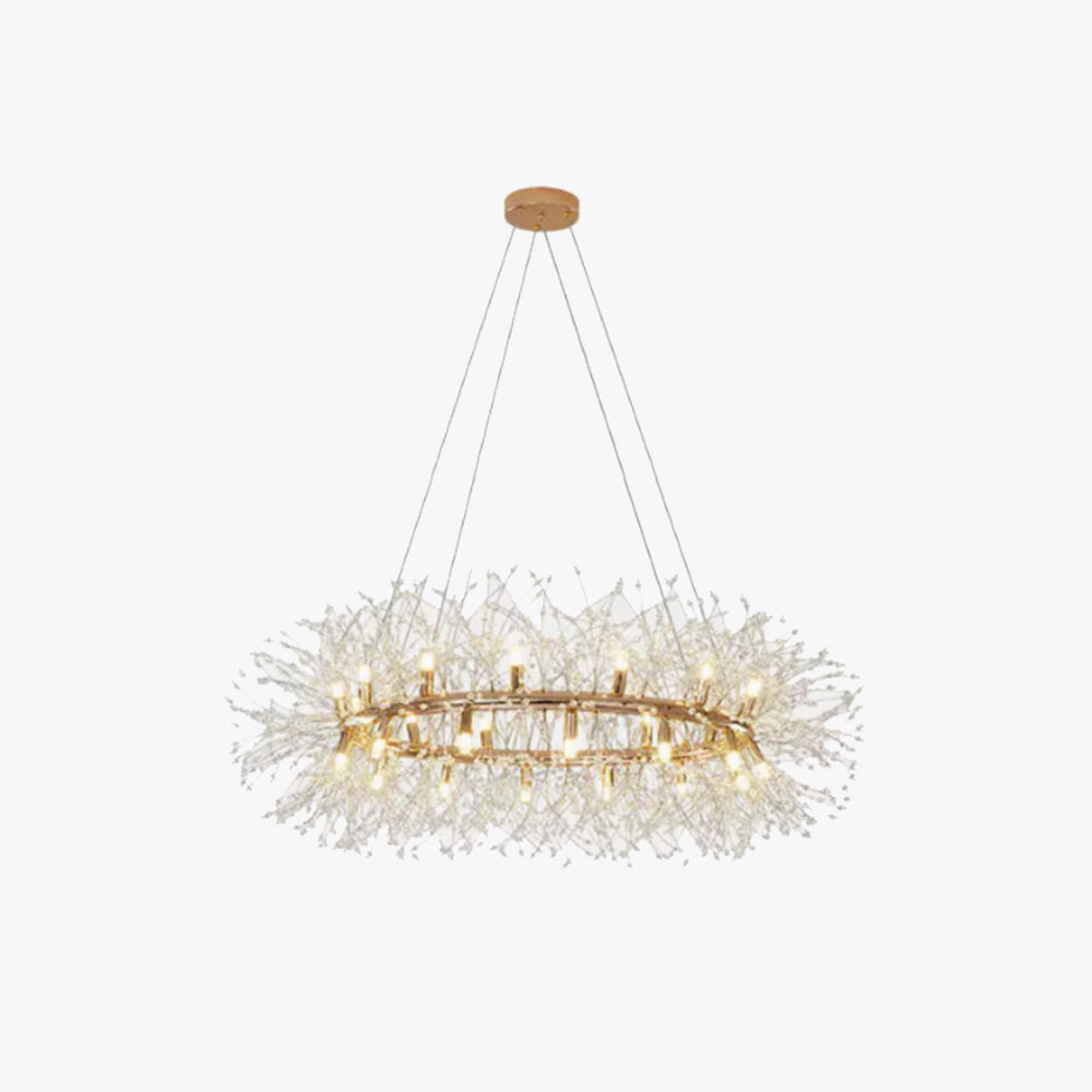 Keritun Modern Dandelion LED Pendant Light GoldCrystal Bedroom/Living Room