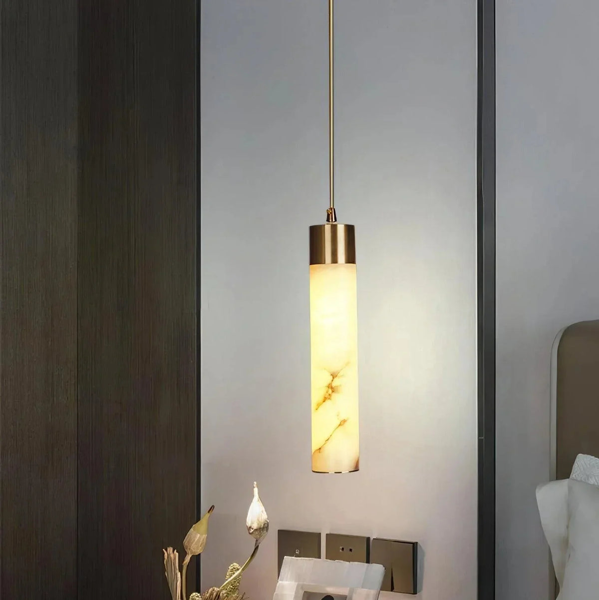Jumavim White Alabaster Pendant Light