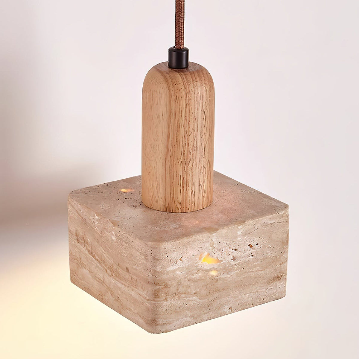 Lava Square Travertine Pendant Light