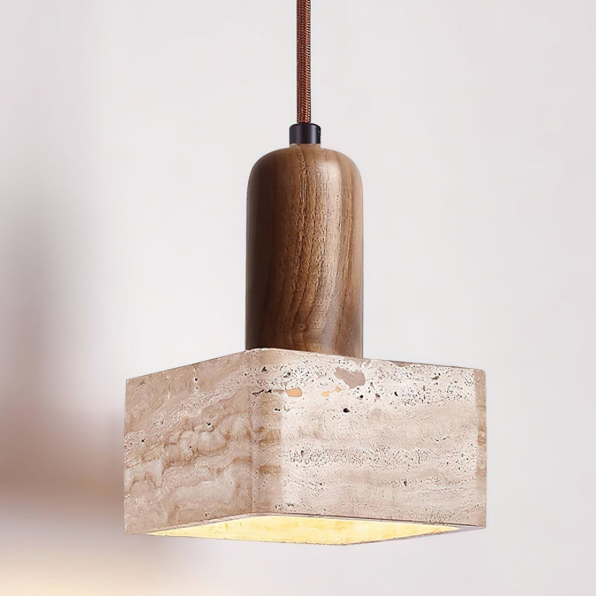Lava Square Travertine Pendant Light