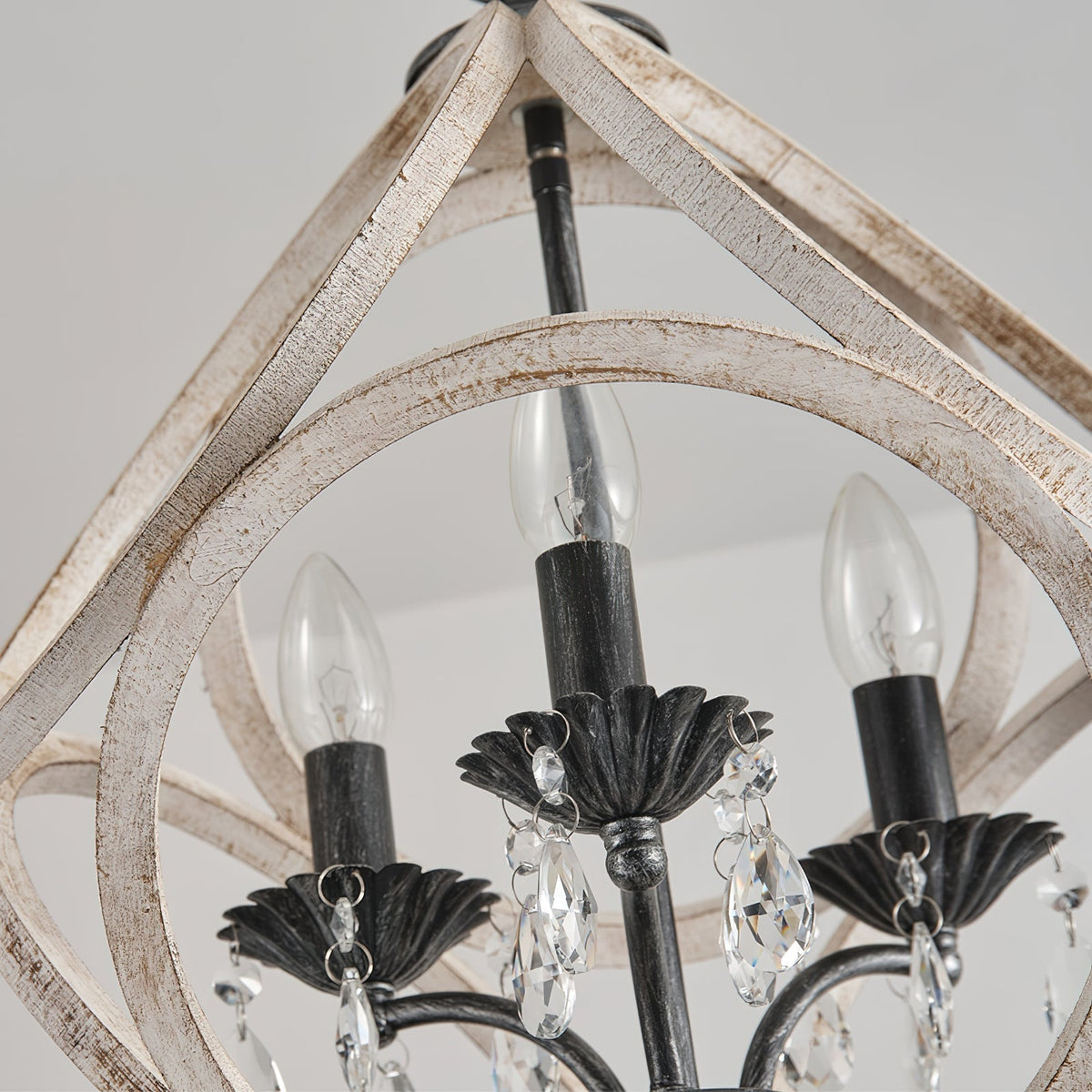Viraearae Nordic Crystal Wood Pendant Lamp