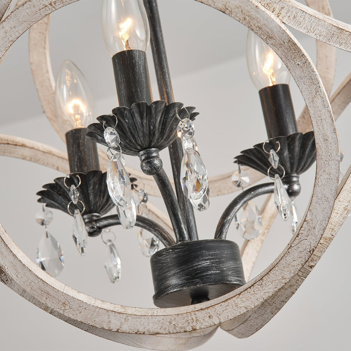 Viraearae Nordic Crystal Wood Pendant Lamp