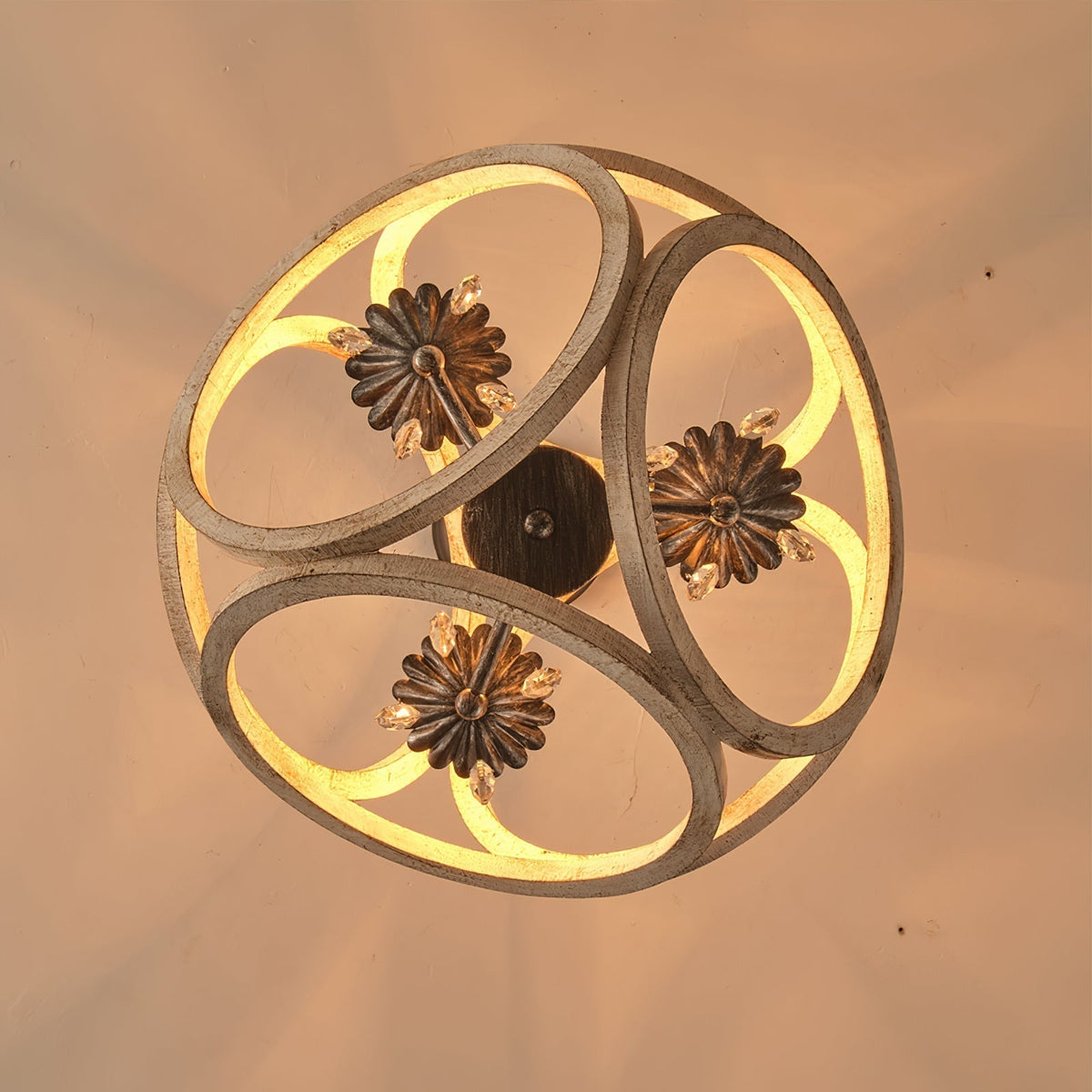Viraearae Nordic Crystal Wood Pendant Lamp