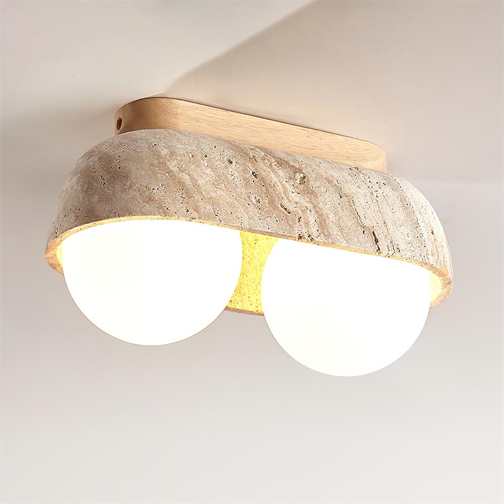 Norelina Ceiling Light Travertine Rectangular