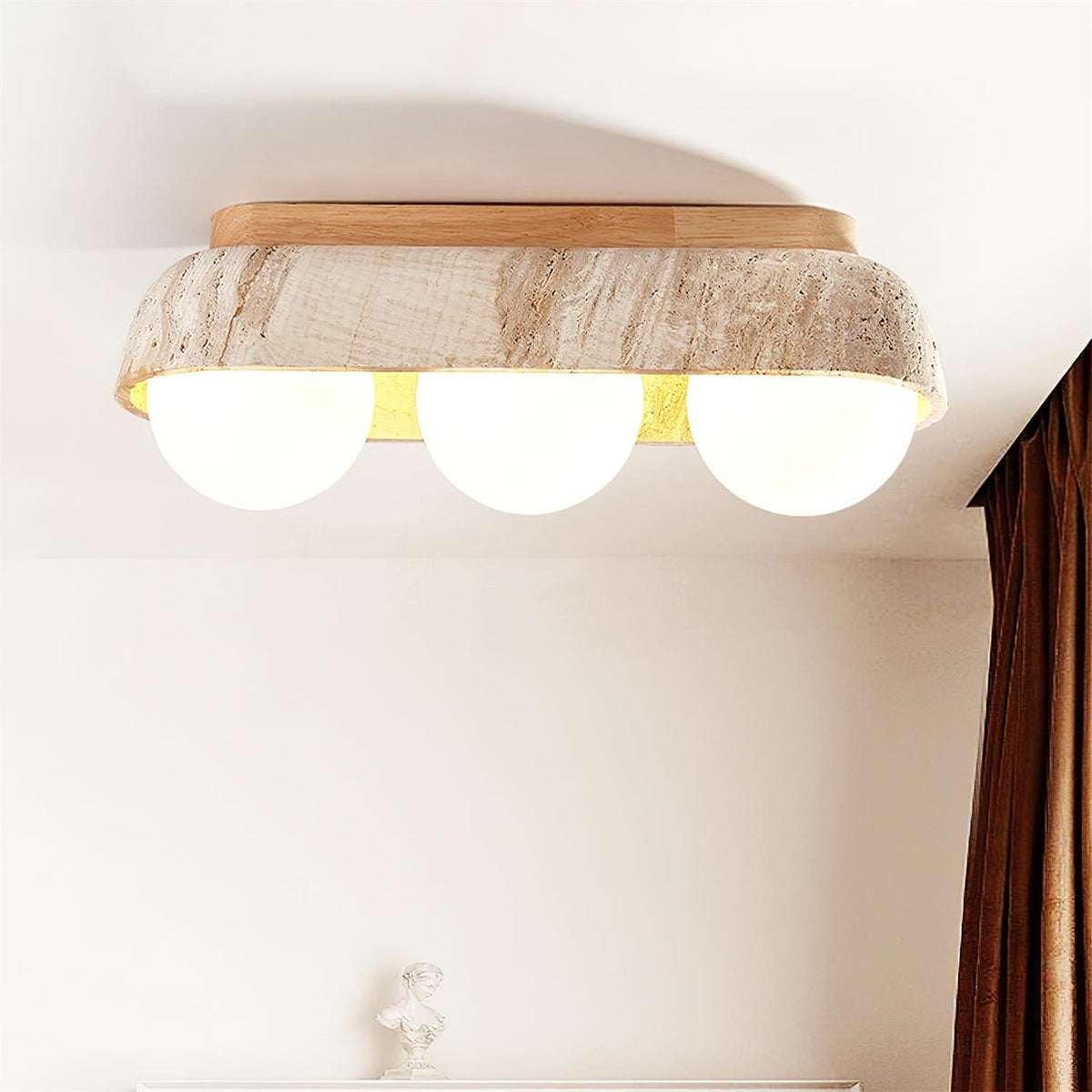 Norelina Ceiling Light Travertine Rectangular