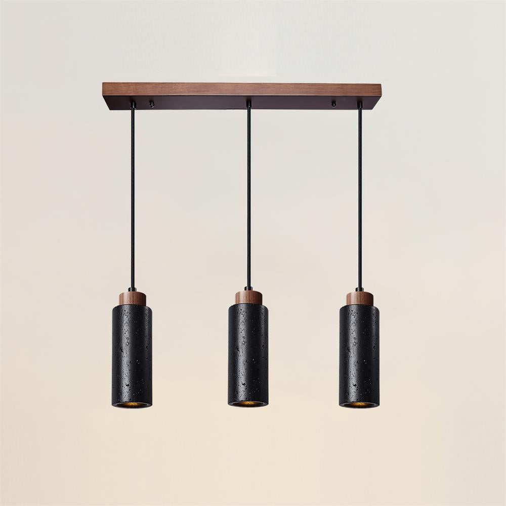 Nerova Pendant Light Travertine Wood Minimalist