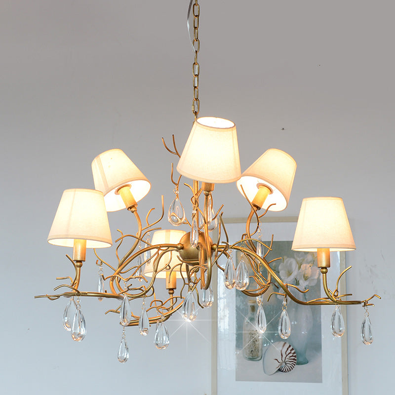 Olsolan Postmodern Luxury Fabric Crystal Chandelier