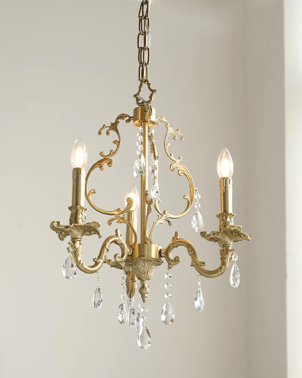 Ella Chandelier Classic Brass Crystal
