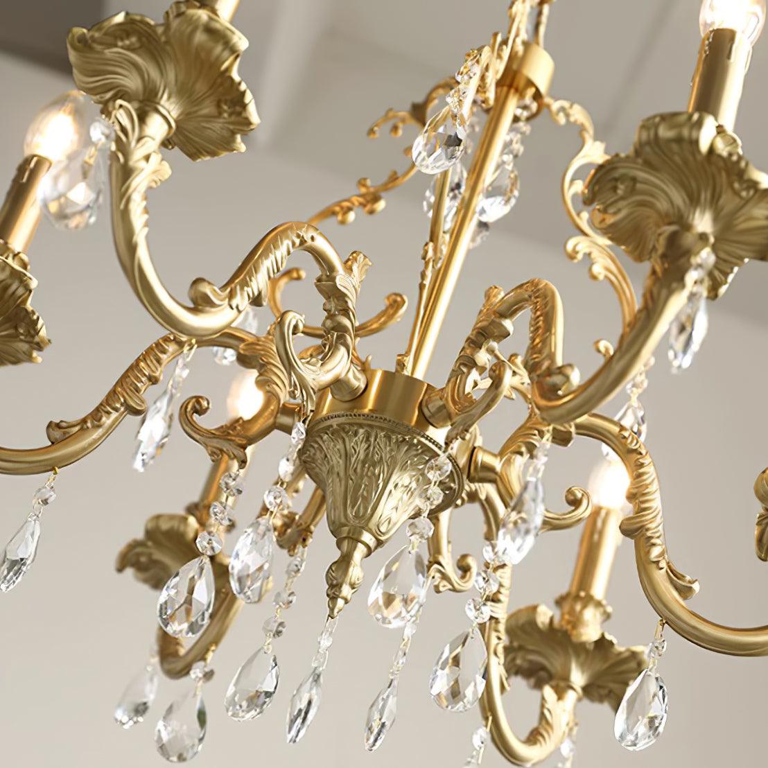 Ella Chandelier Classic Brass Crystal