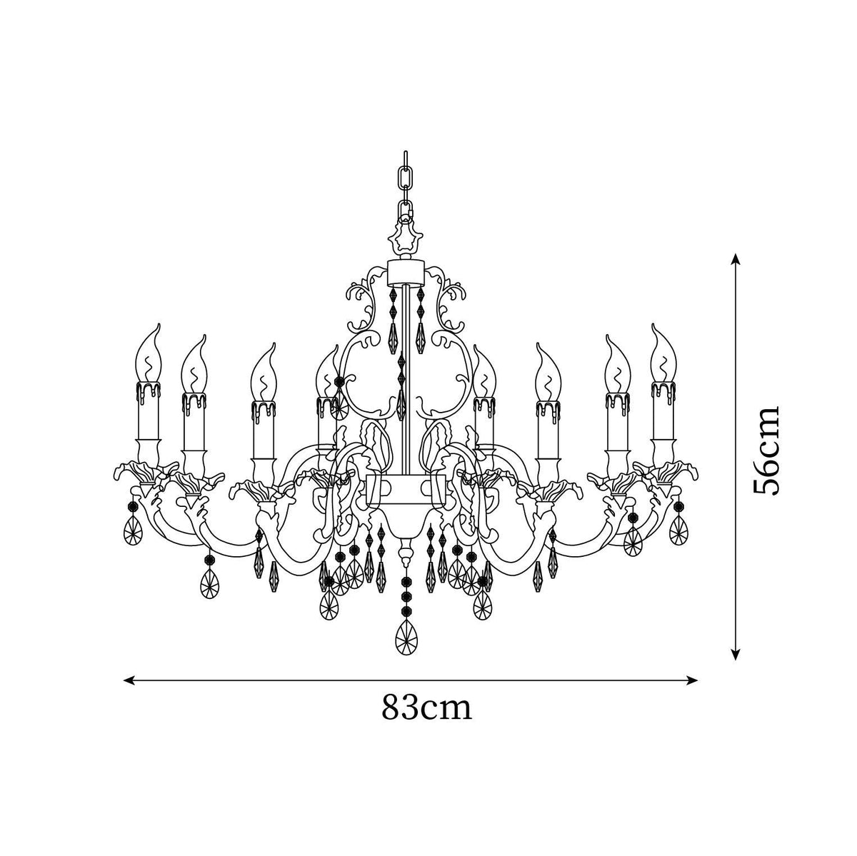 Ella Chandelier Classic Brass Crystal
