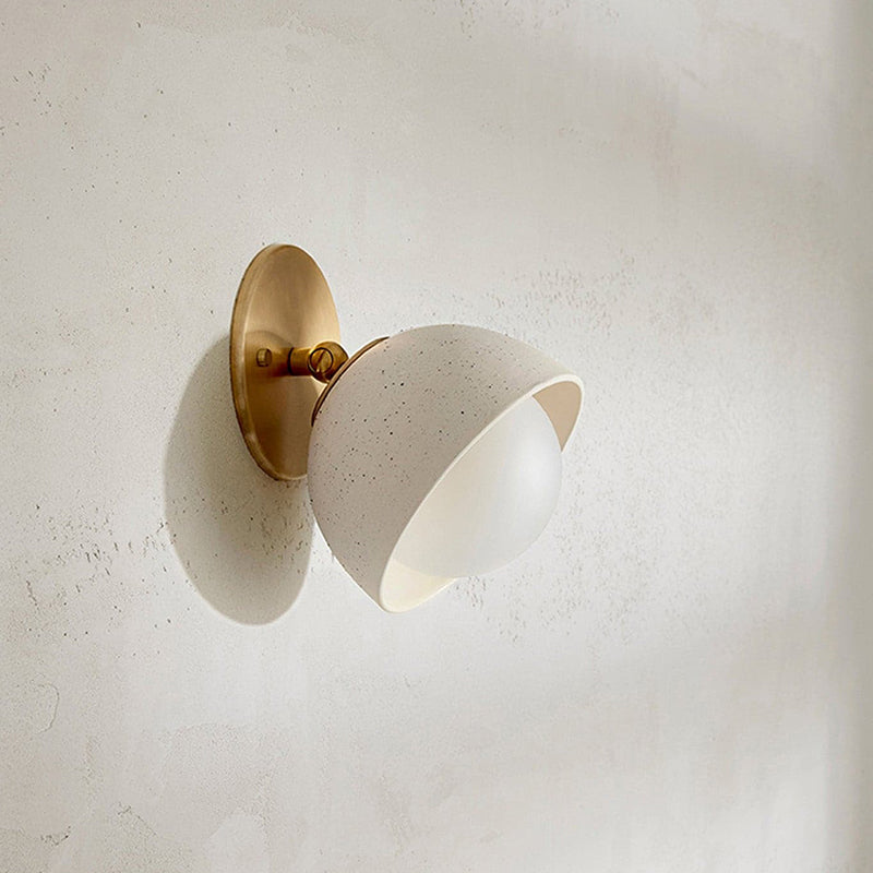 Ellorus Surface Glass Travertine Wall Lamp