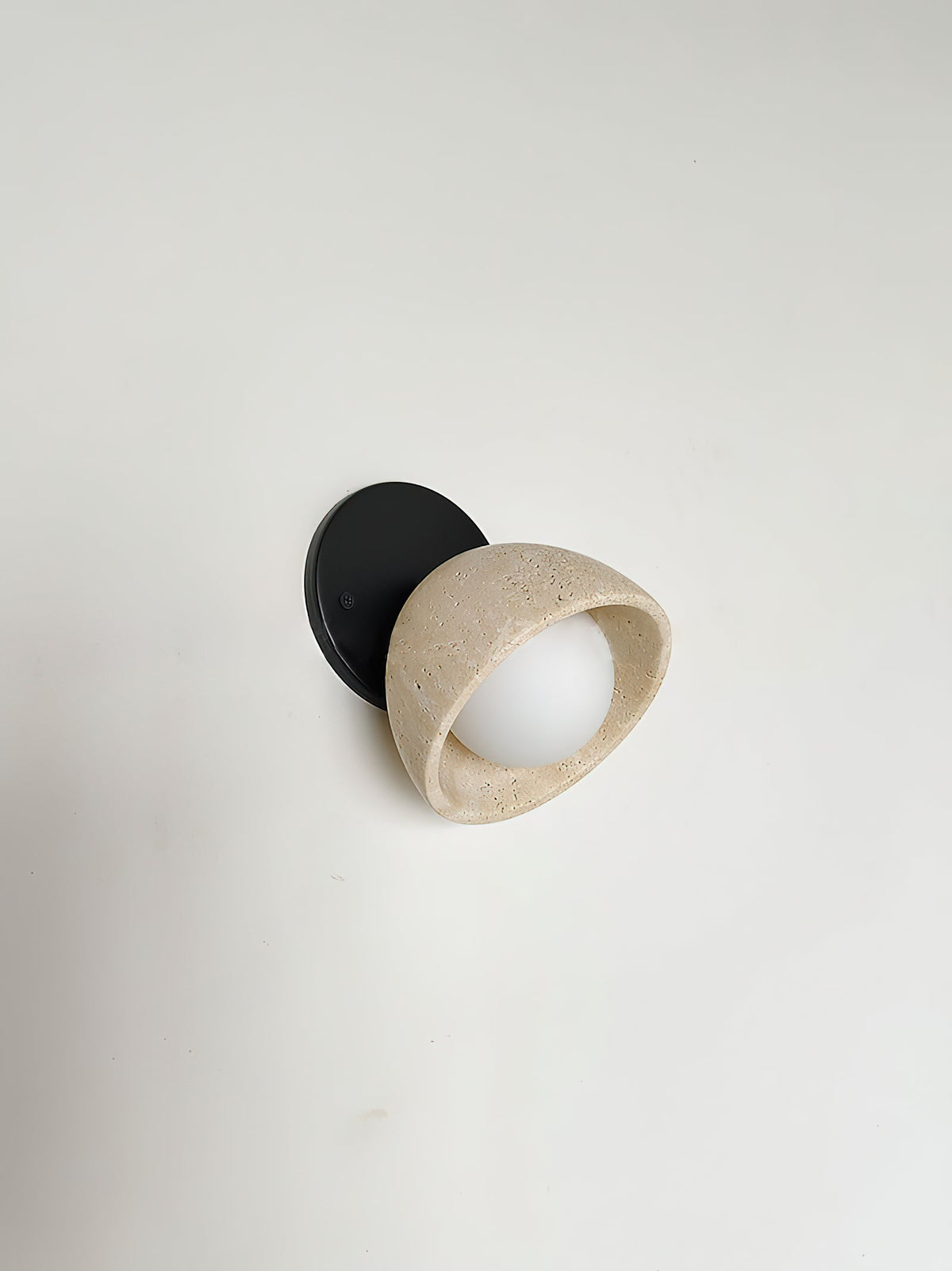 Ellorus Surface Glass Travertine Wall Lamp