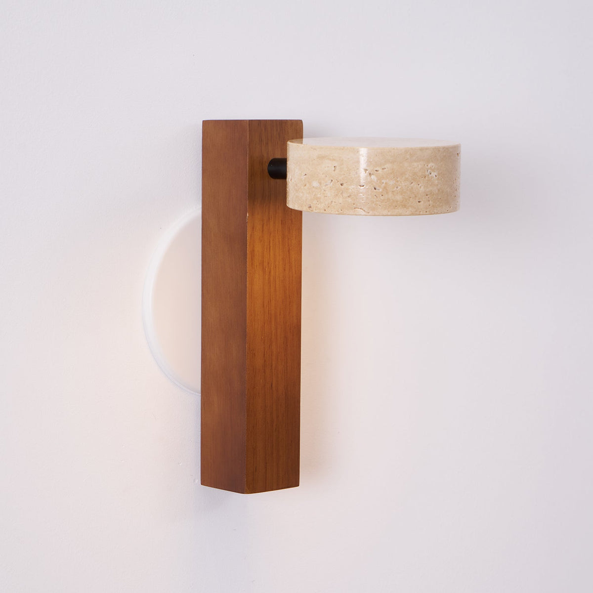 Tavalina Cylinder-Stack Travertine Wall Light