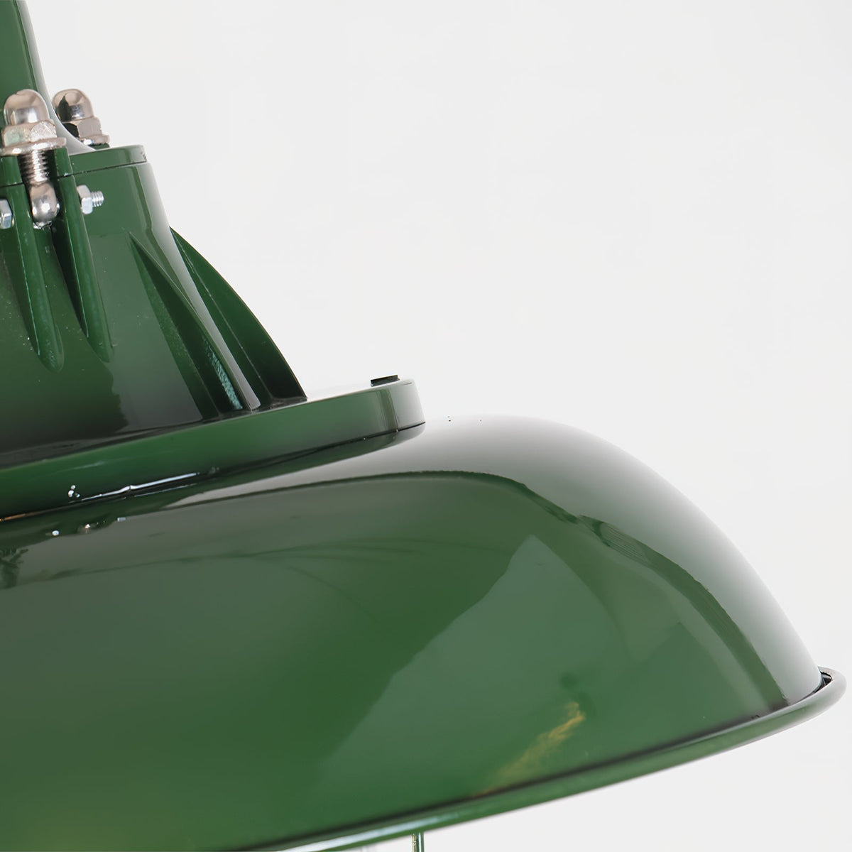 Velinel Vintage Industrial Swag Green Glass Light