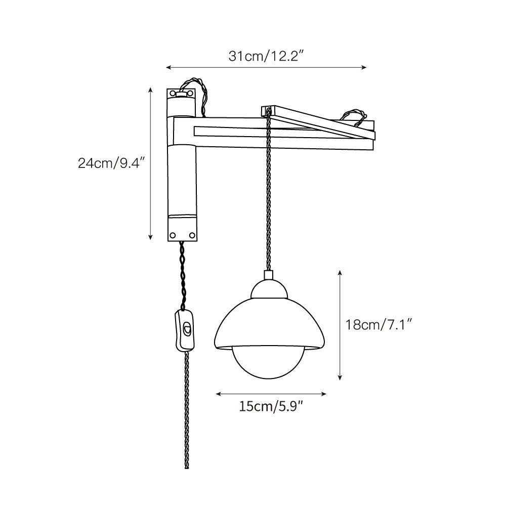 Serisenne Travertine Swing Arm Wall Sconce