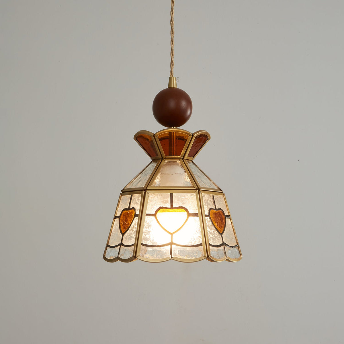 Creshen Wood & Glass Vintage Pendant Lamp