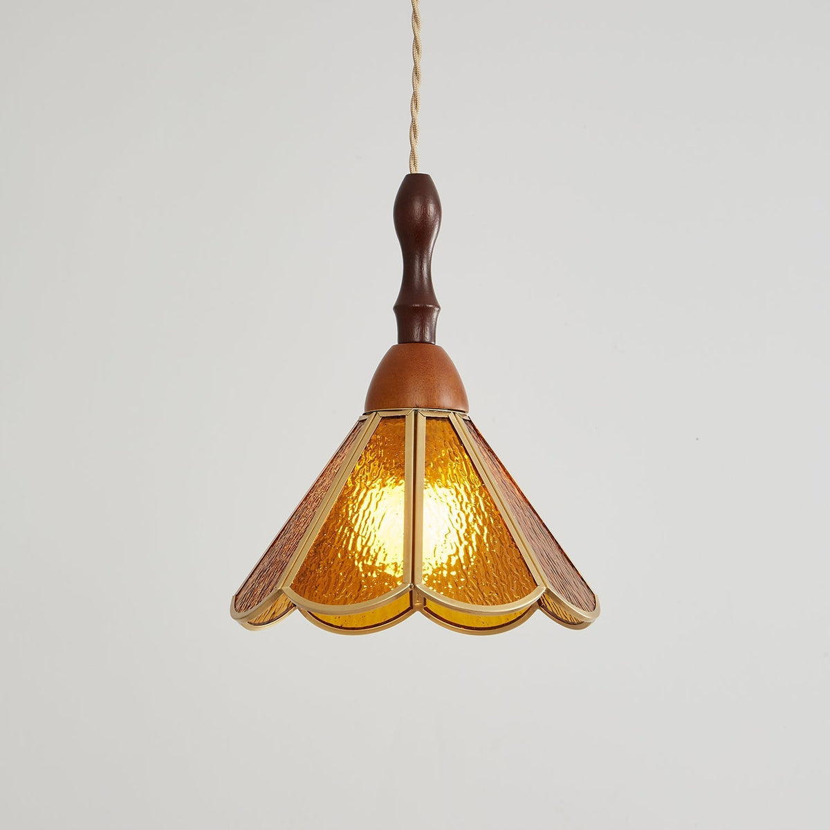 Creshen Wood & Glass Vintage Pendant Lamp