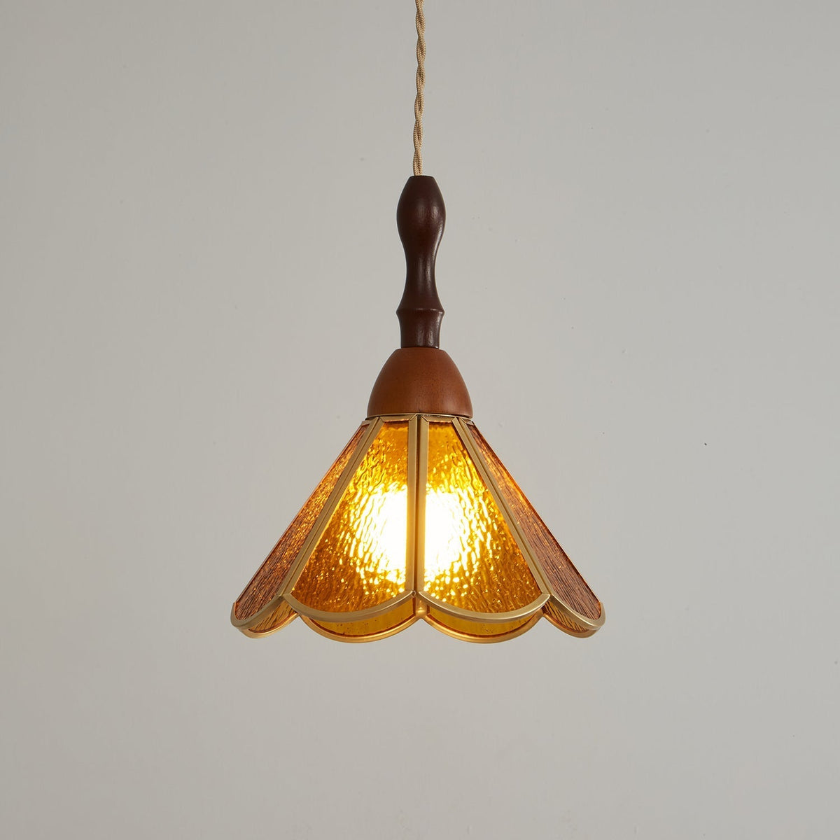 Creshen Wood & Glass Vintage Pendant Lamp