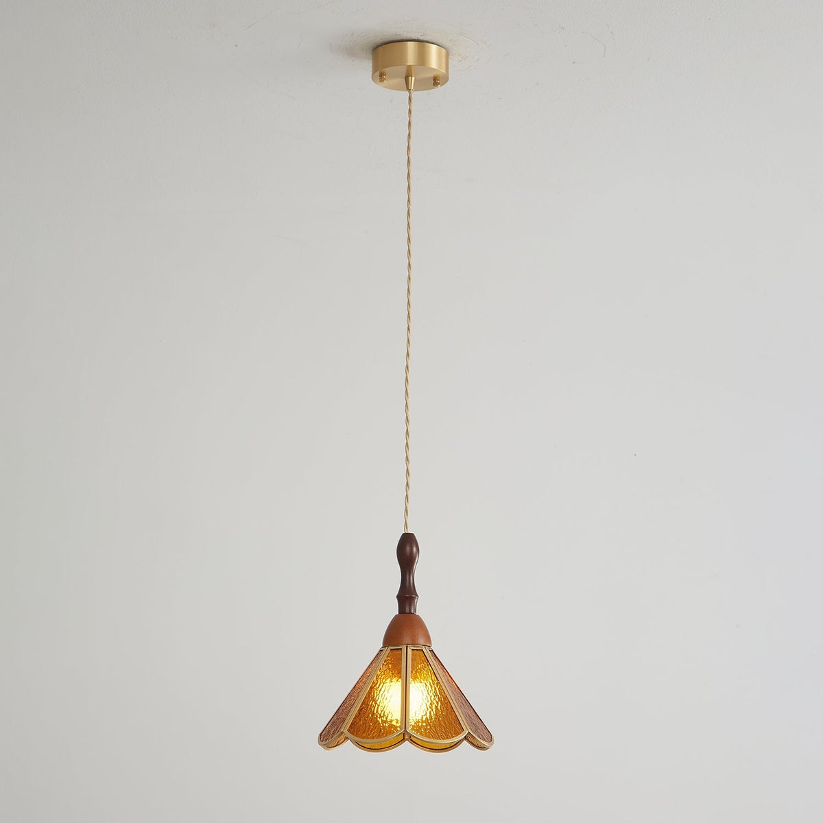 Creshen Wood & Glass Vintage Pendant Lamp