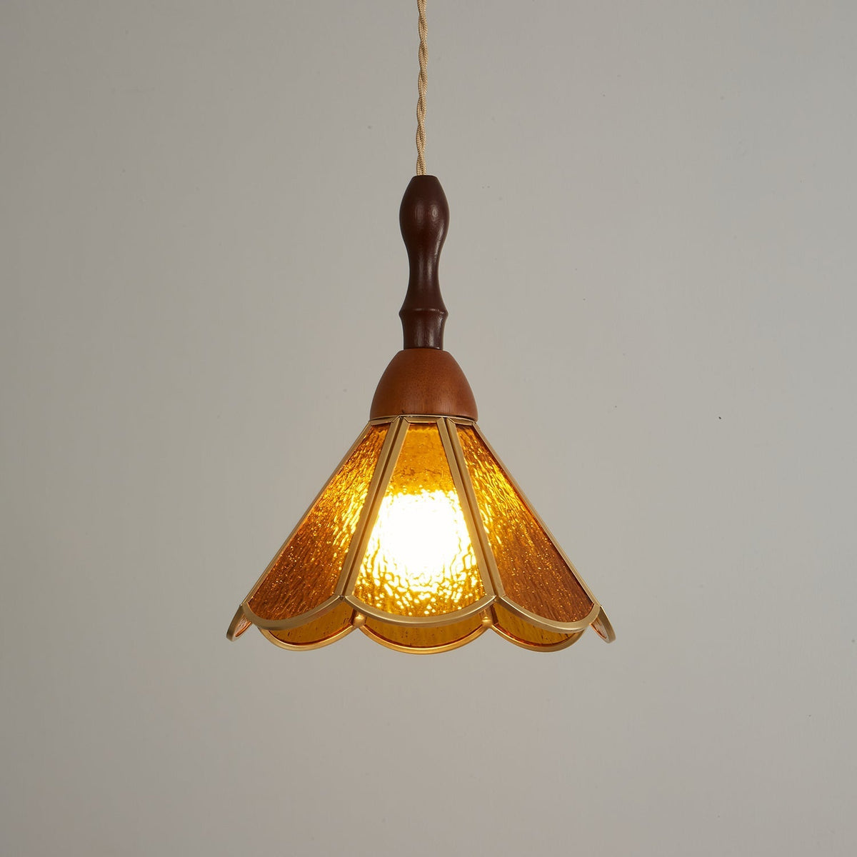 Creshen Wood & Glass Vintage Pendant Lamp