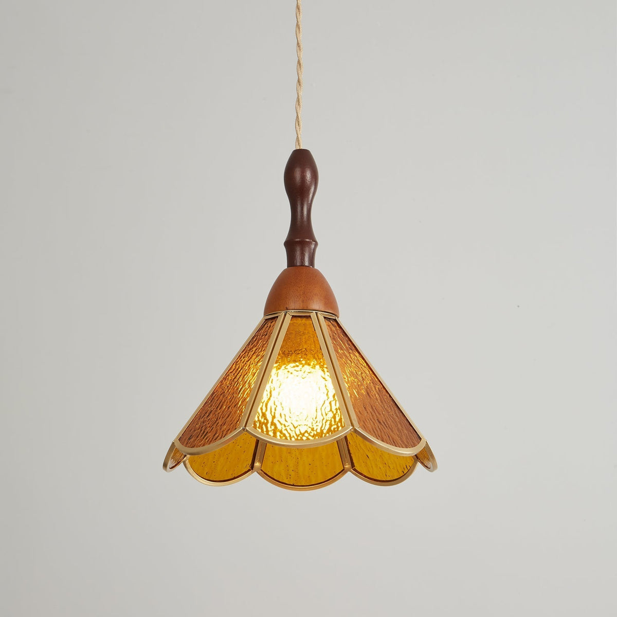 Creshen Wood & Glass Vintage Pendant Lamp