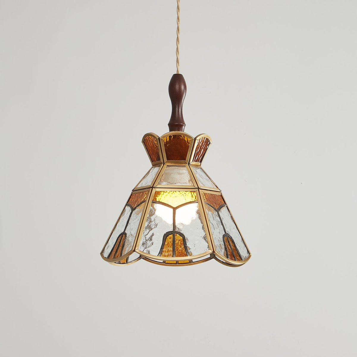 Creshen Wood & Glass Vintage Pendant Lamp