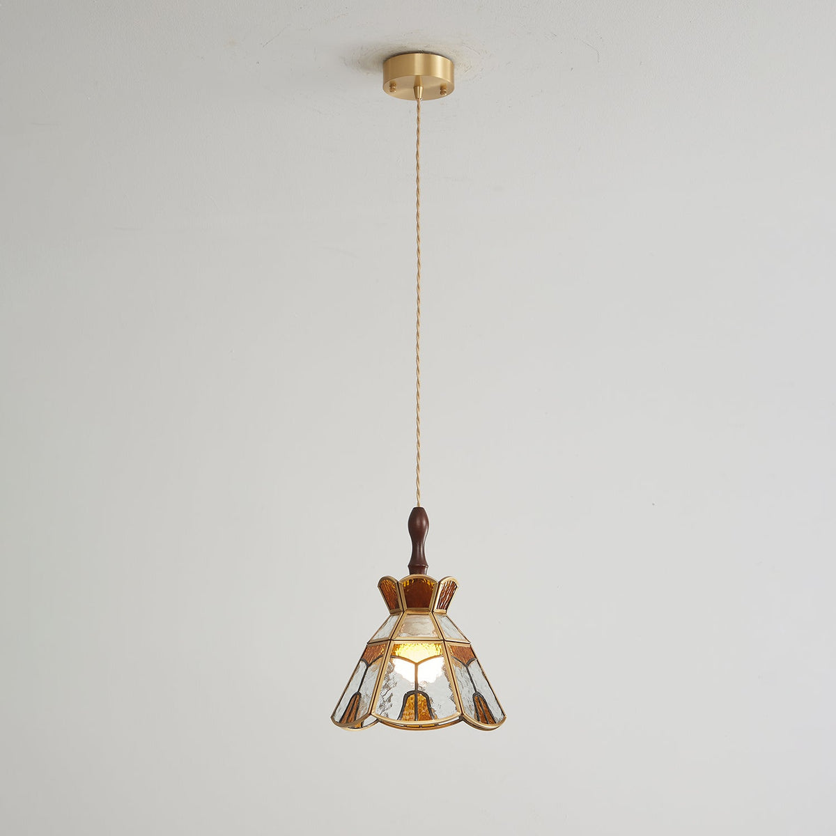 Creshen Wood & Glass Vintage Pendant Lamp