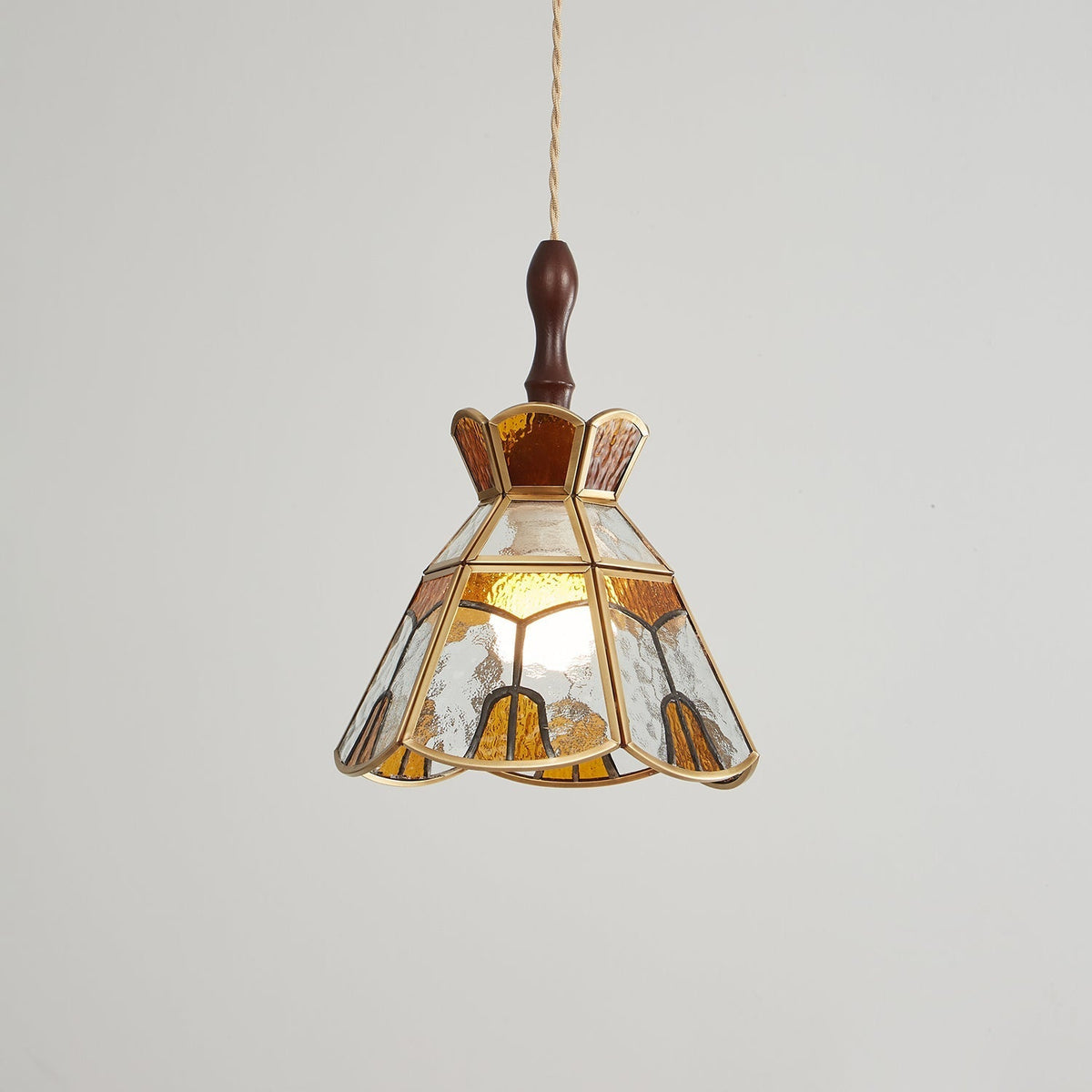 Creshen Wood & Glass Vintage Pendant Lamp