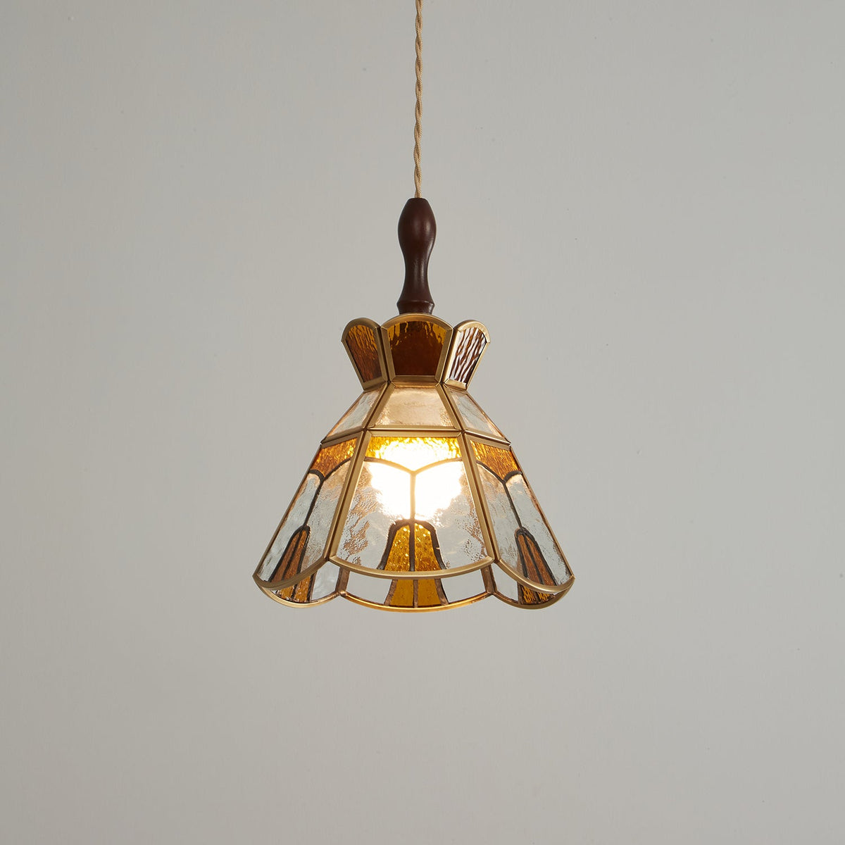 Creshen Wood & Glass Vintage Pendant Lamp