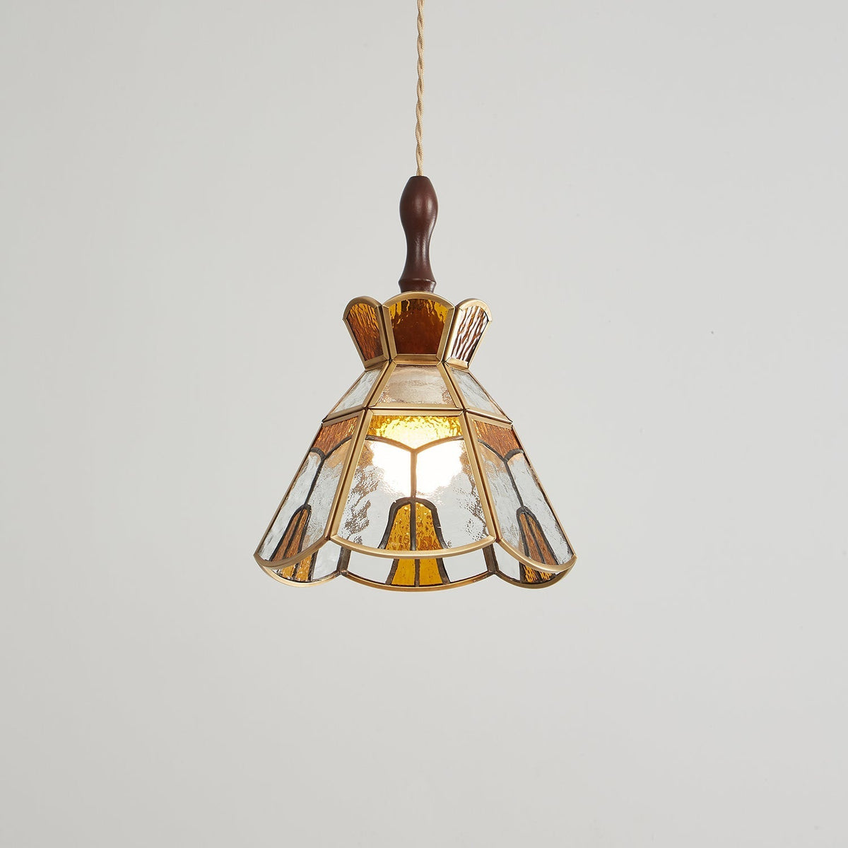 Creshen Wood & Glass Vintage Pendant Lamp