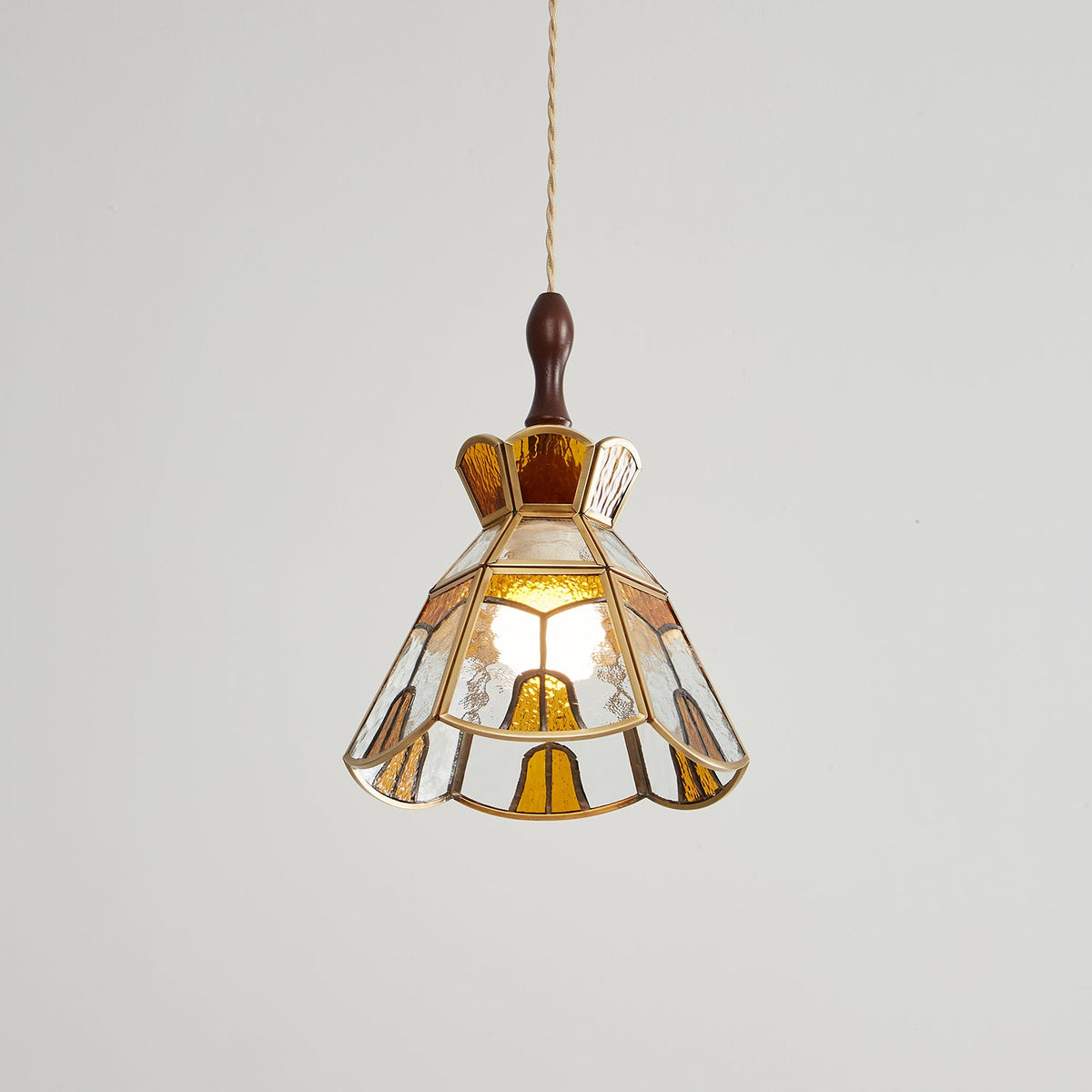 Creshen Wood & Glass Vintage Pendant Lamp