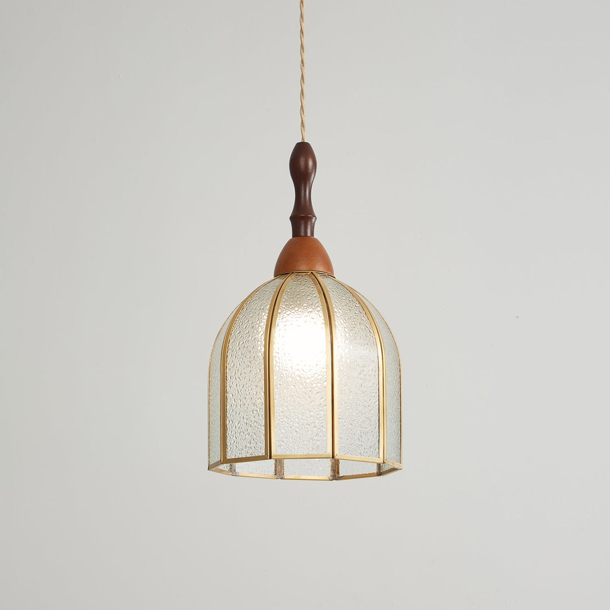 Creshen Wood & Glass Vintage Pendant Lamp