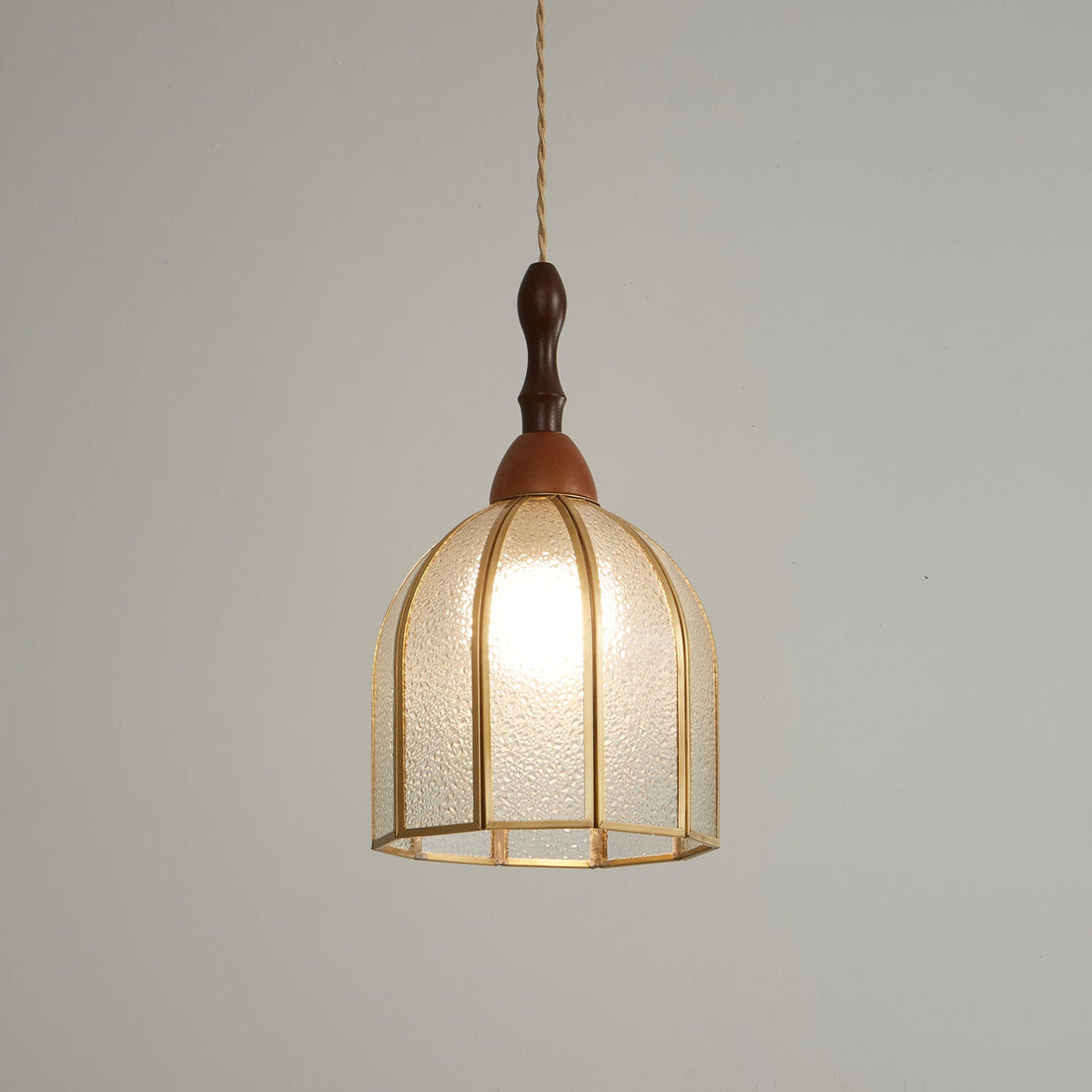 Creshen Wood & Glass Vintage Pendant Lamp