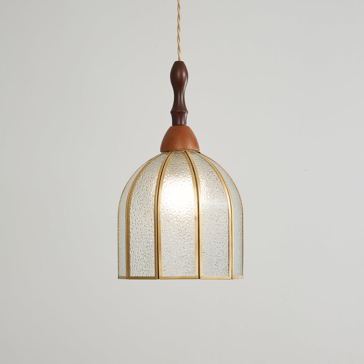 Creshen Wood & Glass Vintage Pendant Lamp