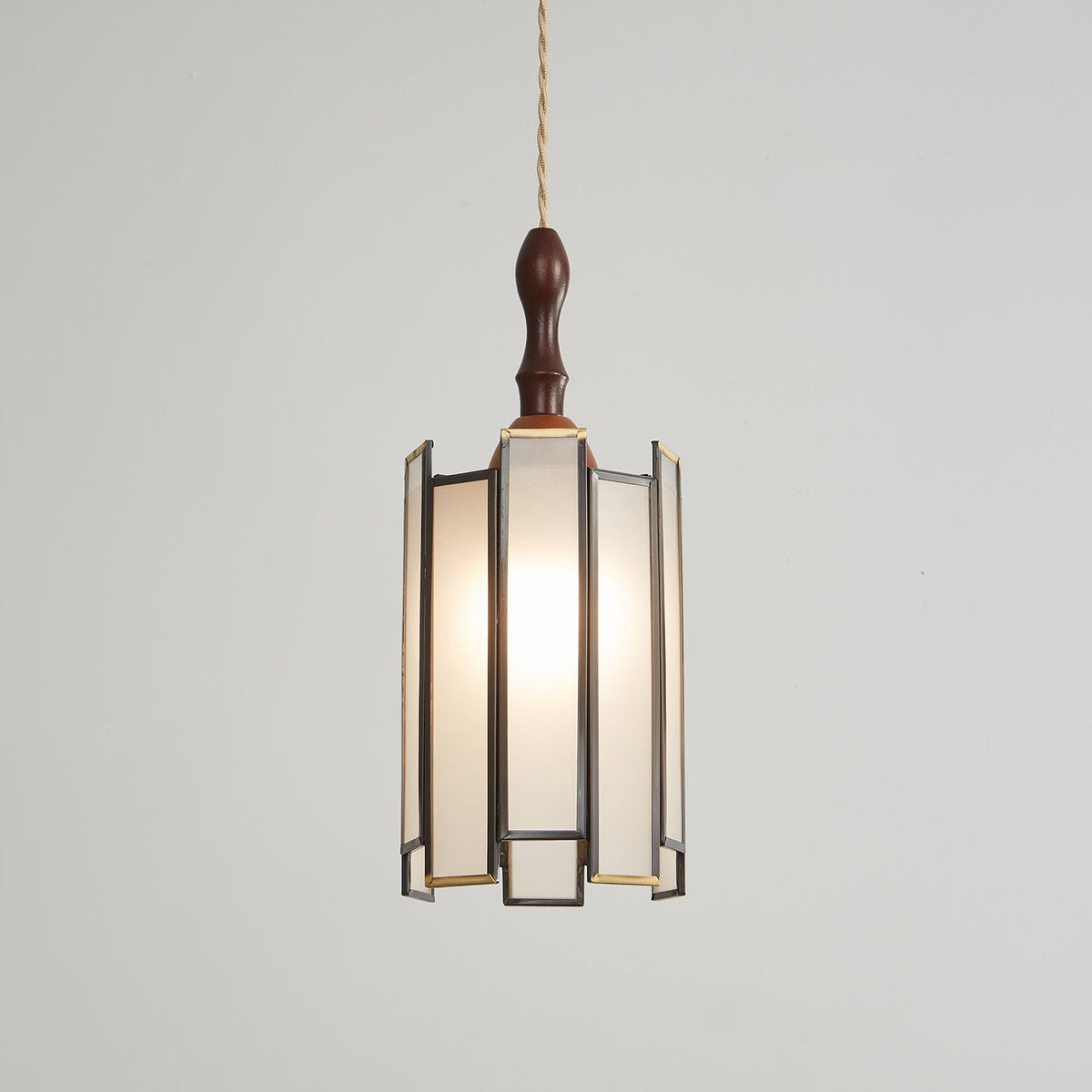 Creshen Wood & Glass Vintage Pendant Lamp