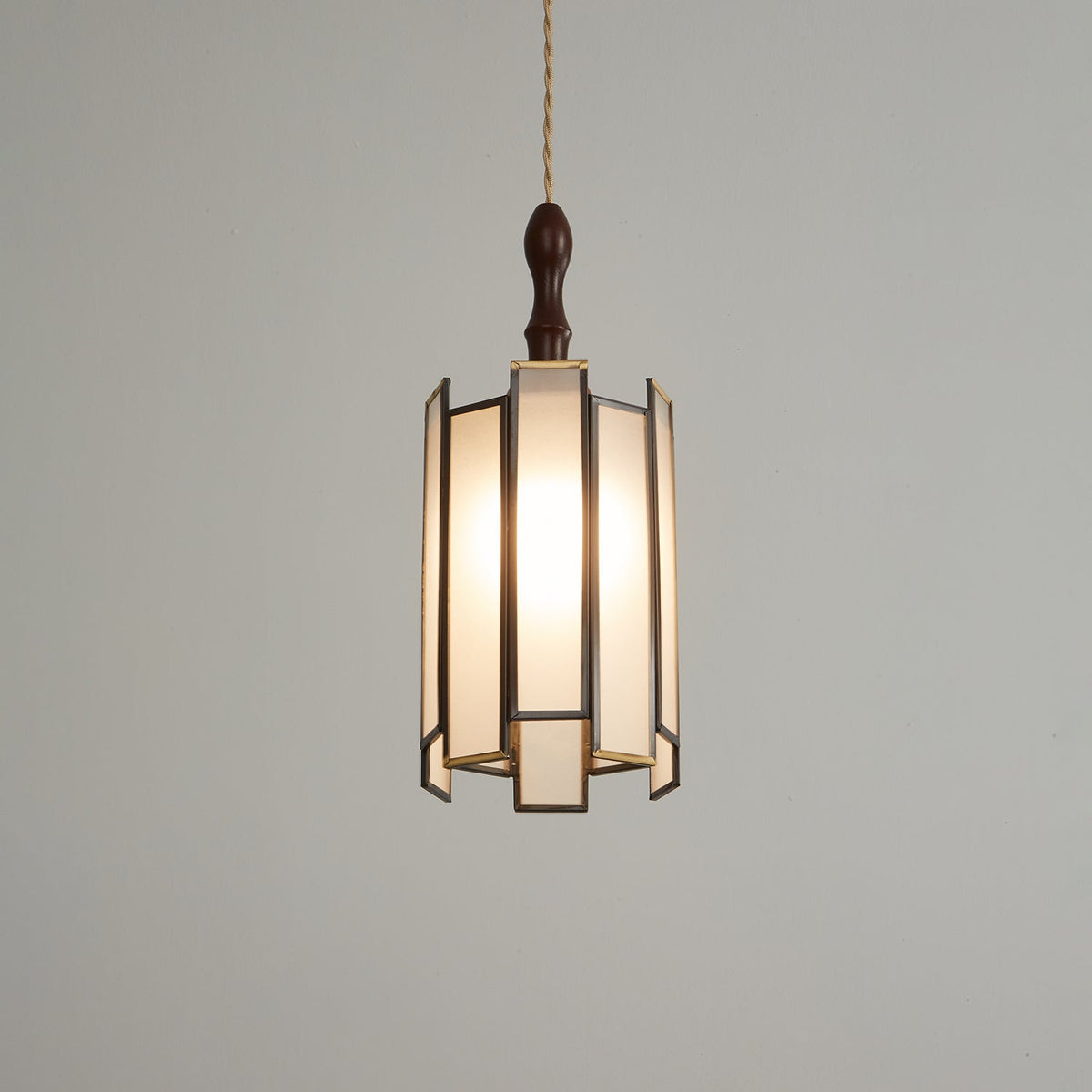 Creshen Wood & Glass Vintage Pendant Lamp