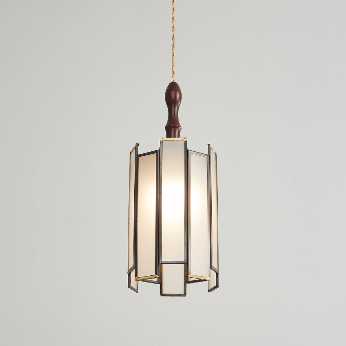 Creshen Wood & Glass Vintage Pendant Lamp