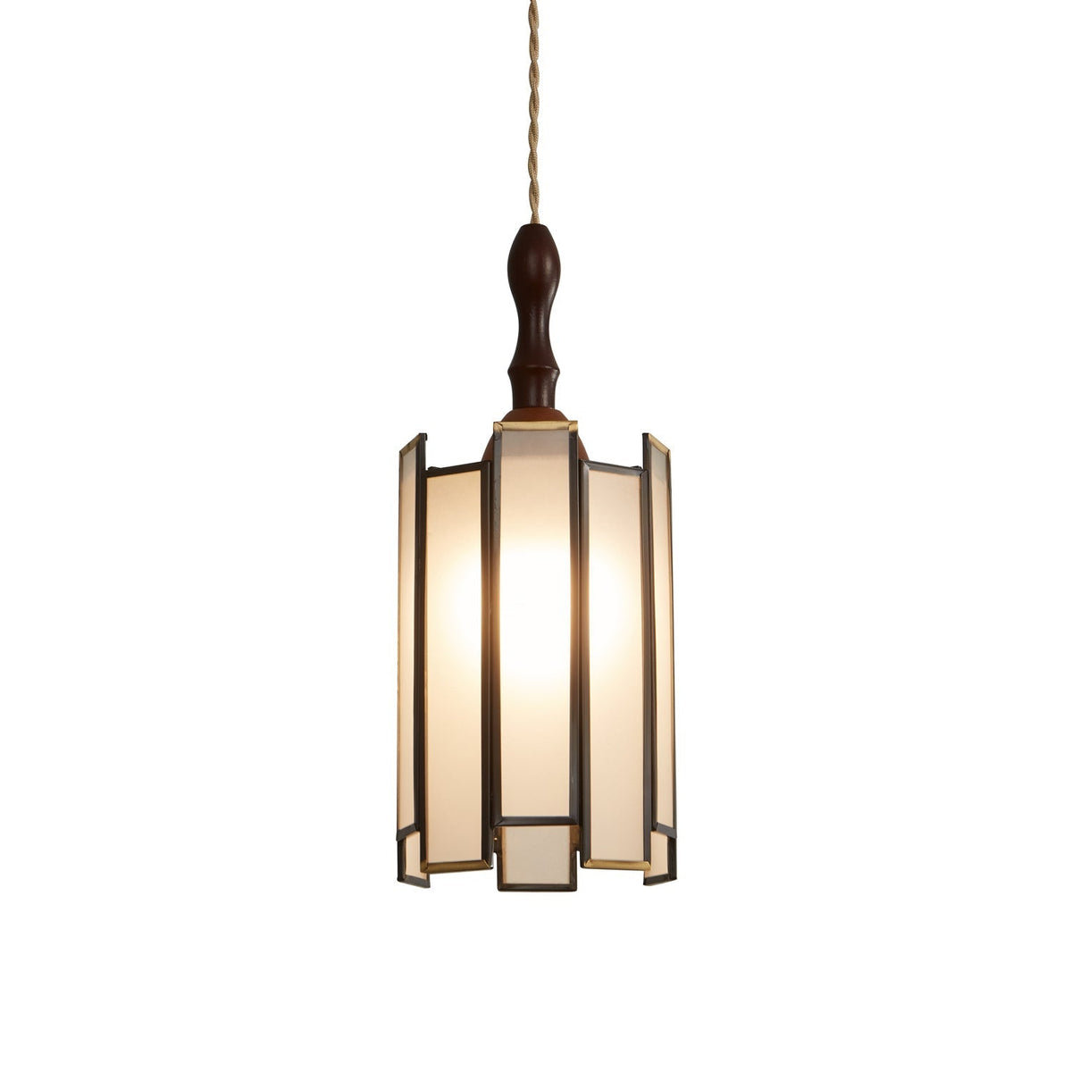 Creshen Wood & Glass Vintage Pendant Lamp